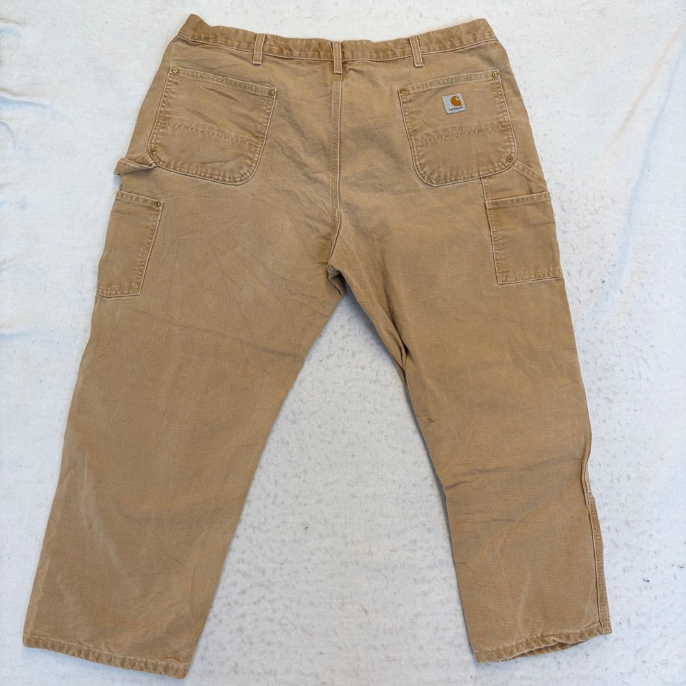Carhartt B01 Double Knee Work Pants Mens 42x28 Brown Duck Canvas Dungaree Fit
